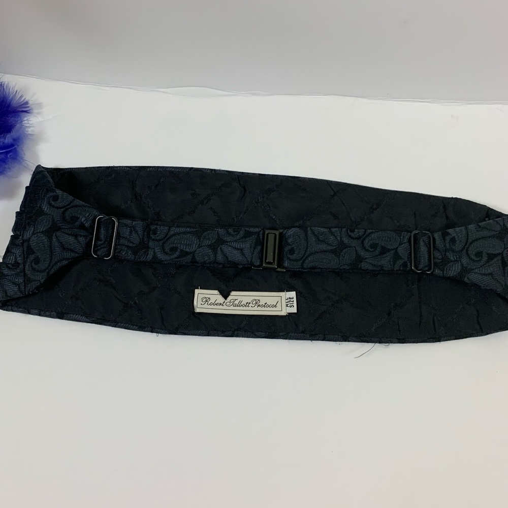 Robert Talbott Belt Black Silk Cumberbund Paisley - Picture 4 of 5